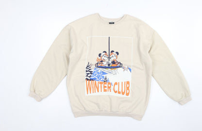 George Girls Beige 13-14 Years Pullover Mickey Winter Club Sweatshirt