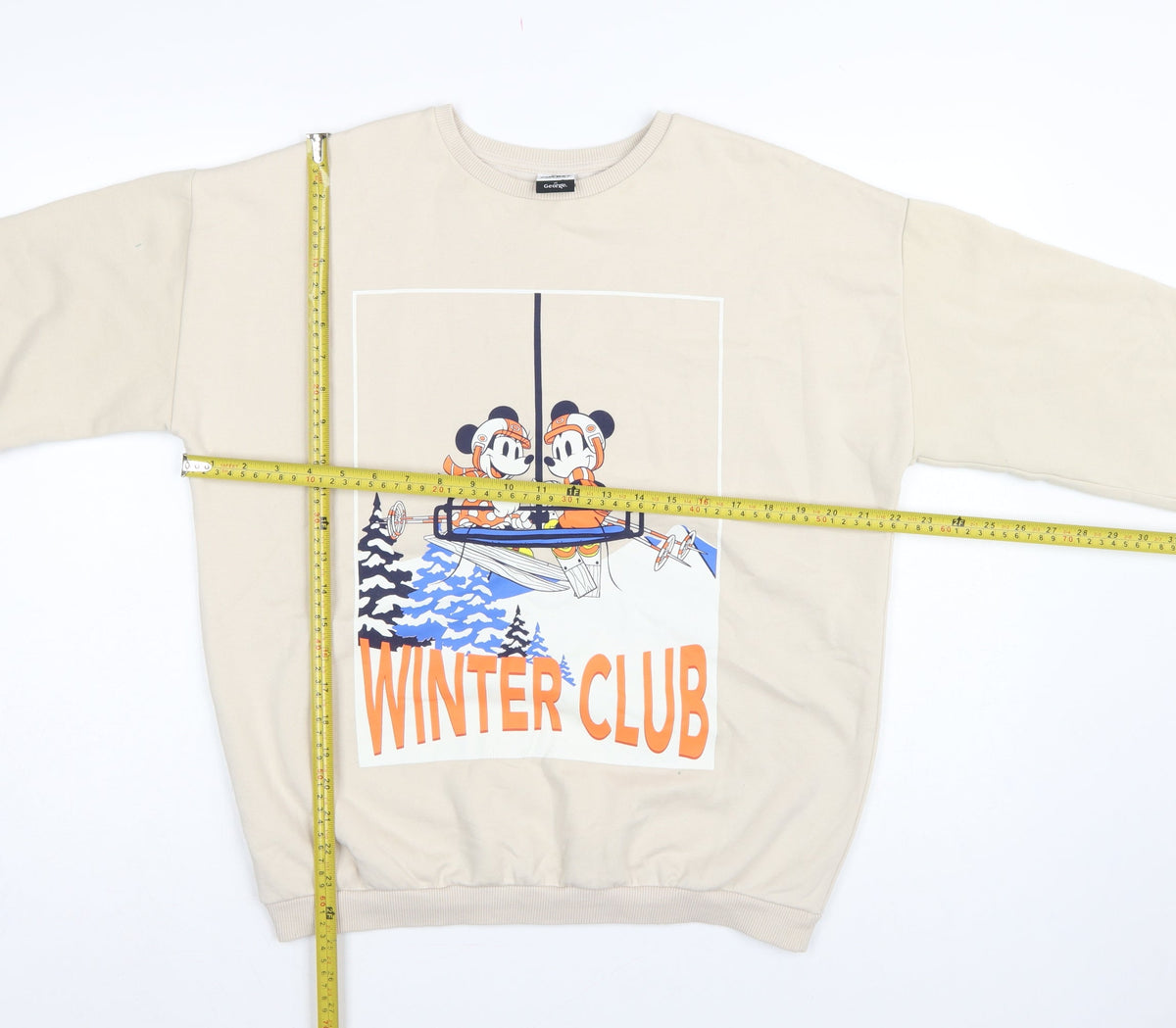 George Girls Beige 13-14 Years Pullover Mickey Winter Club Sweatshirt