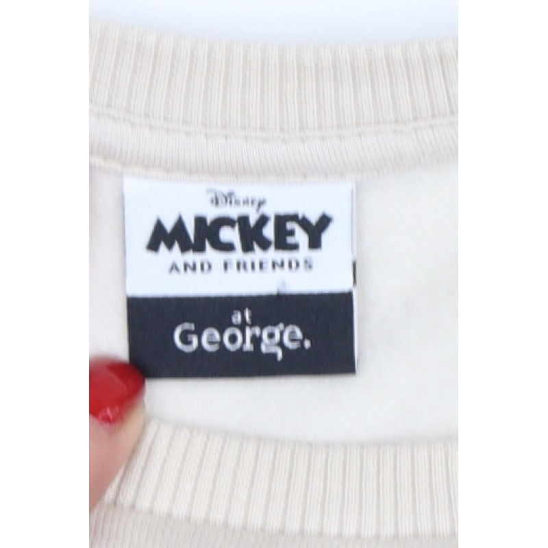 George Girls Beige 13-14 Years Pullover Mickey Winter Club Sweatshirt