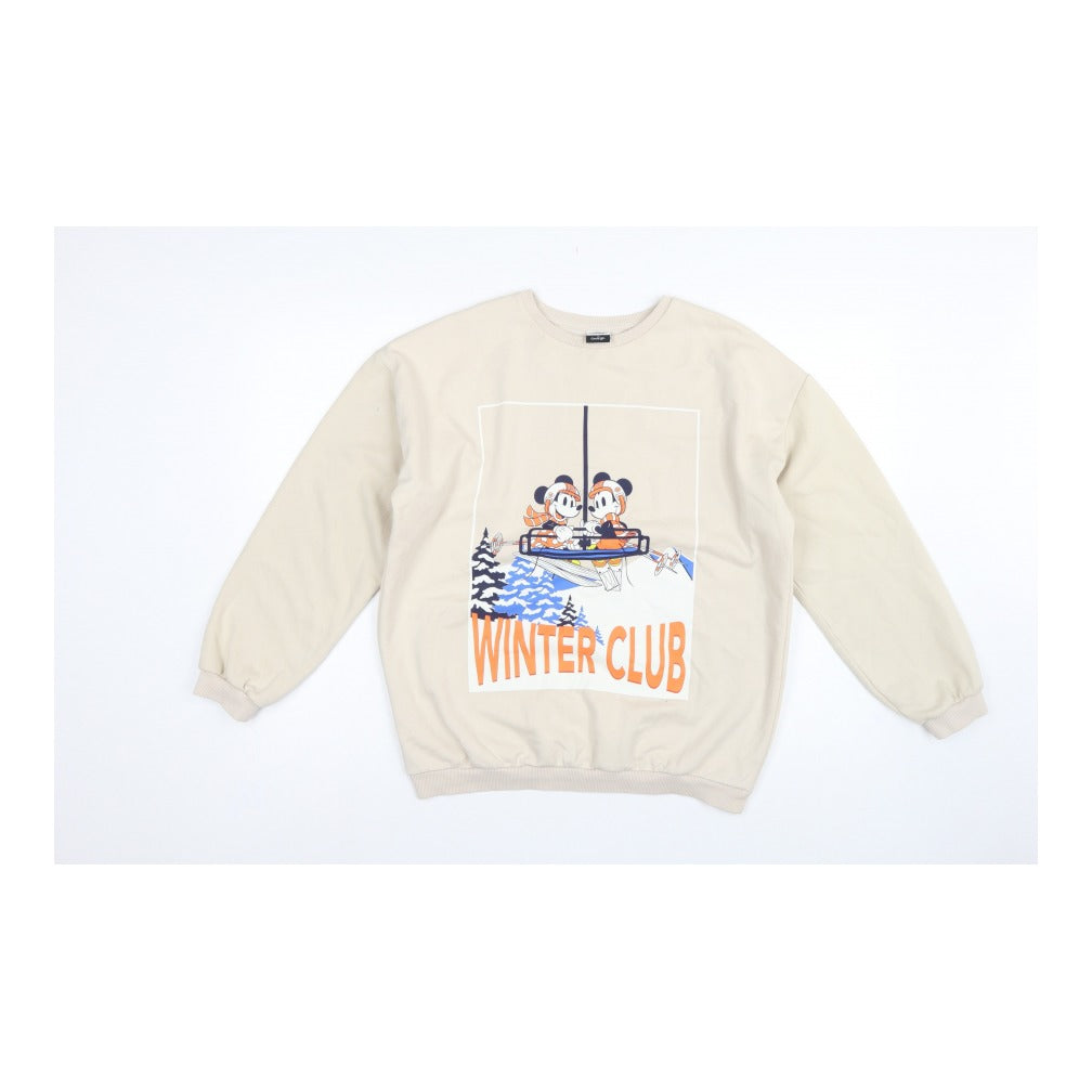 George Girls Beige 13-14 Years Pullover Mickey Winter Club Sweatshirt