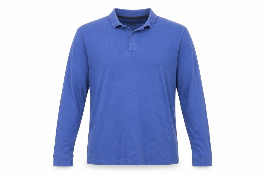 James Pringle Men’s Blue Cotton Long Sleeve Polo Shirt Medium