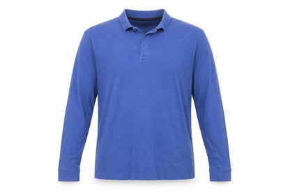 James Pringle Men’s Blue Cotton Long Sleeve Polo Shirt Medium