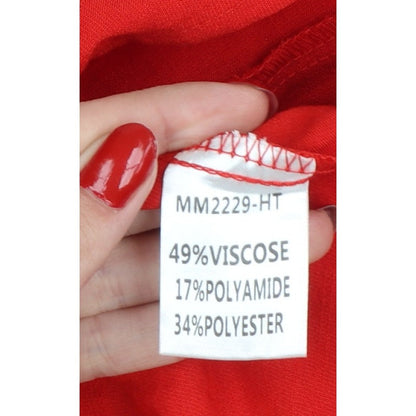 Double Crazy Women Red XS Fit & Flare Ruffle Tie Back Dress