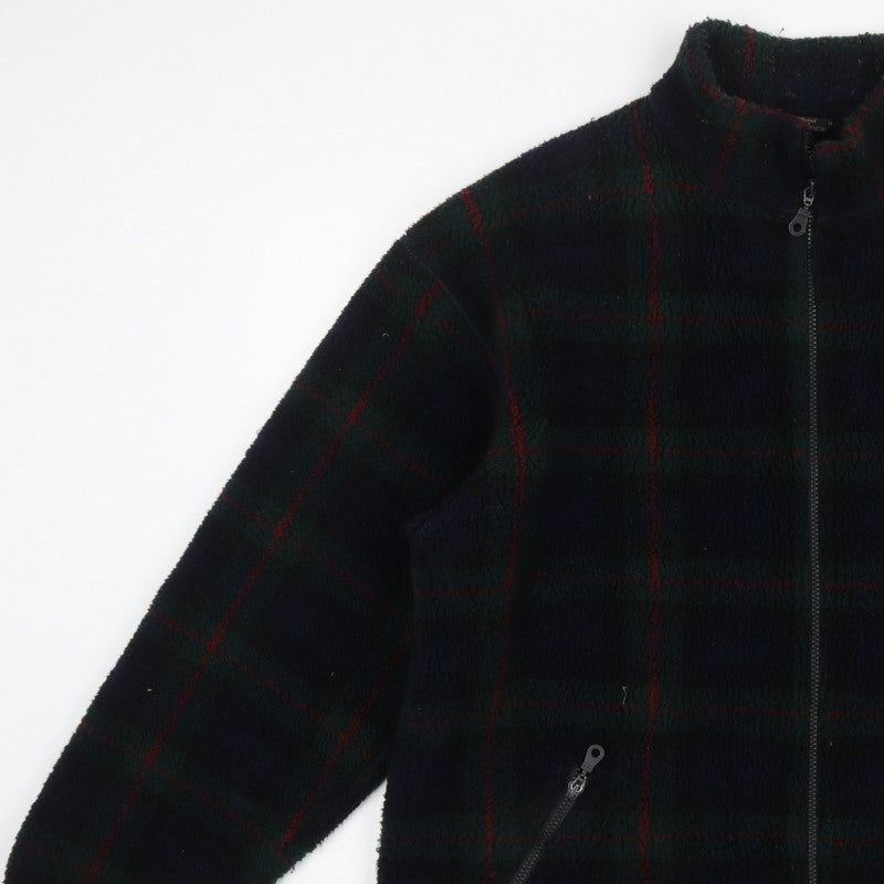 St Michael Marks & Spencer Men's Green Check Fleece Jacket XL