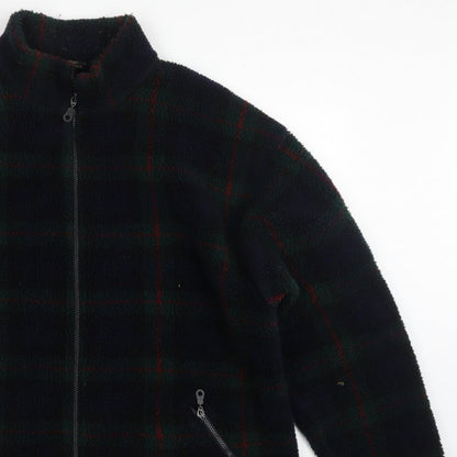 St Michael Marks & Spencer Men's Green Check Fleece Jacket XL