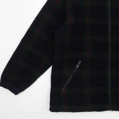St Michael Marks & Spencer Men's Green Check Fleece Jacket XL