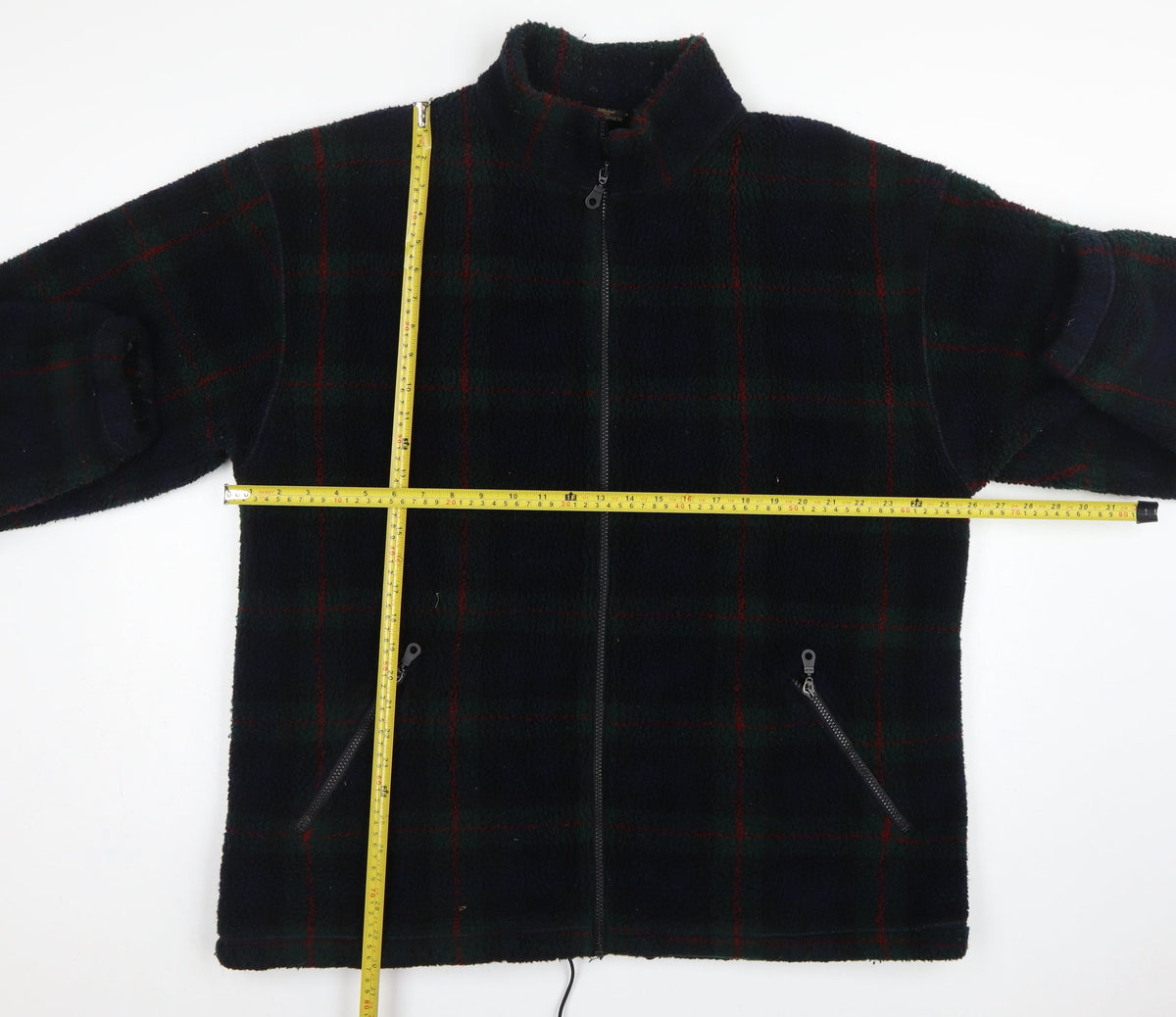 St Michael Marks & Spencer Men's Green Check Fleece Jacket XL