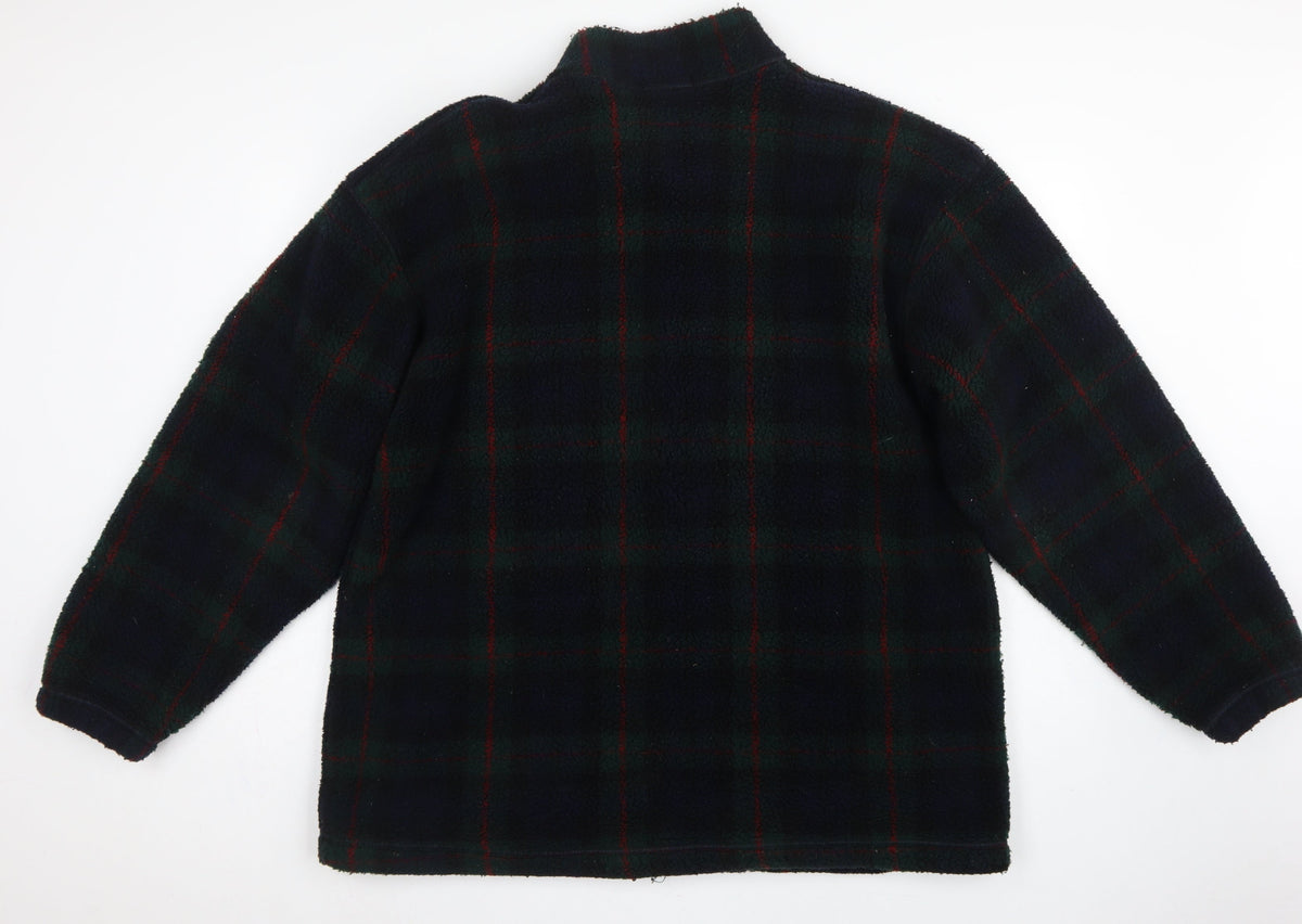 St Michael Marks & Spencer Men's Green Check Fleece Jacket XL