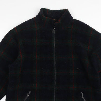 St Michael Marks & Spencer Men's Green Check Fleece Jacket XL
