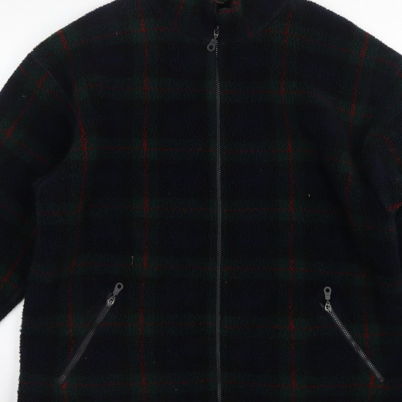 St Michael Marks & Spencer Men's Green Check Fleece Jacket XL