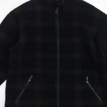 St Michael Marks & Spencer Men's Green Check Fleece Jacket XL