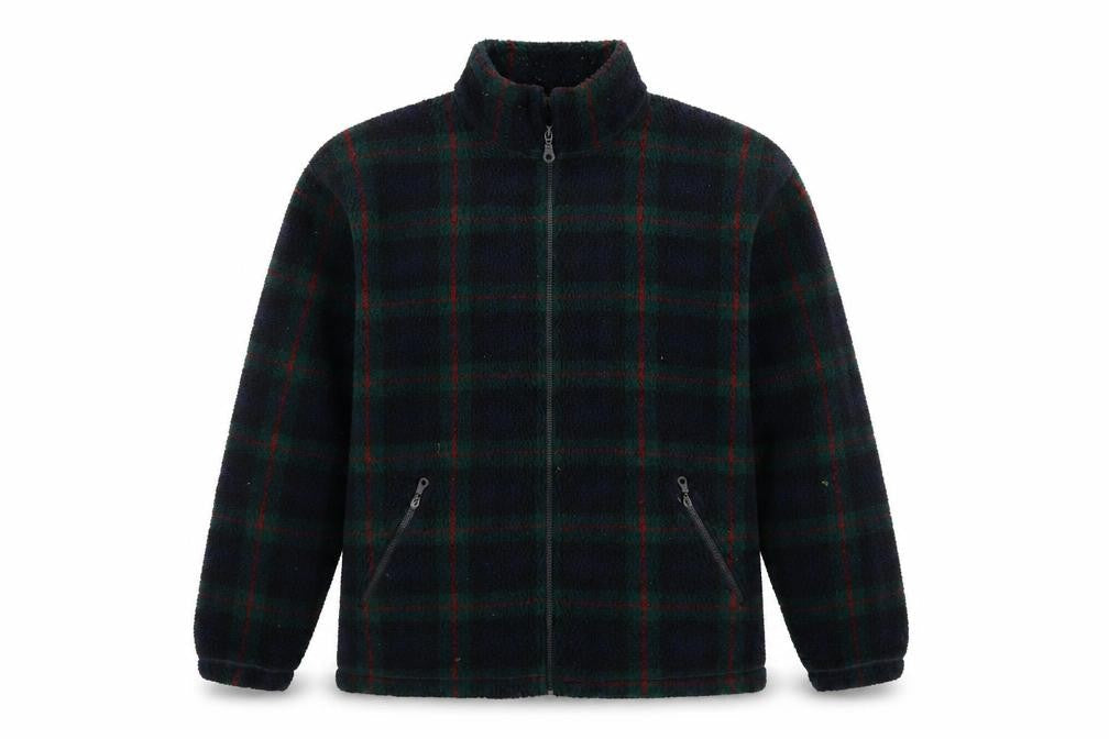 St Michael Marks & Spencer Men's Green Check Fleece Jacket XL