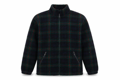 St Michael Marks & Spencer Men's Green Check Fleece Jacket XL