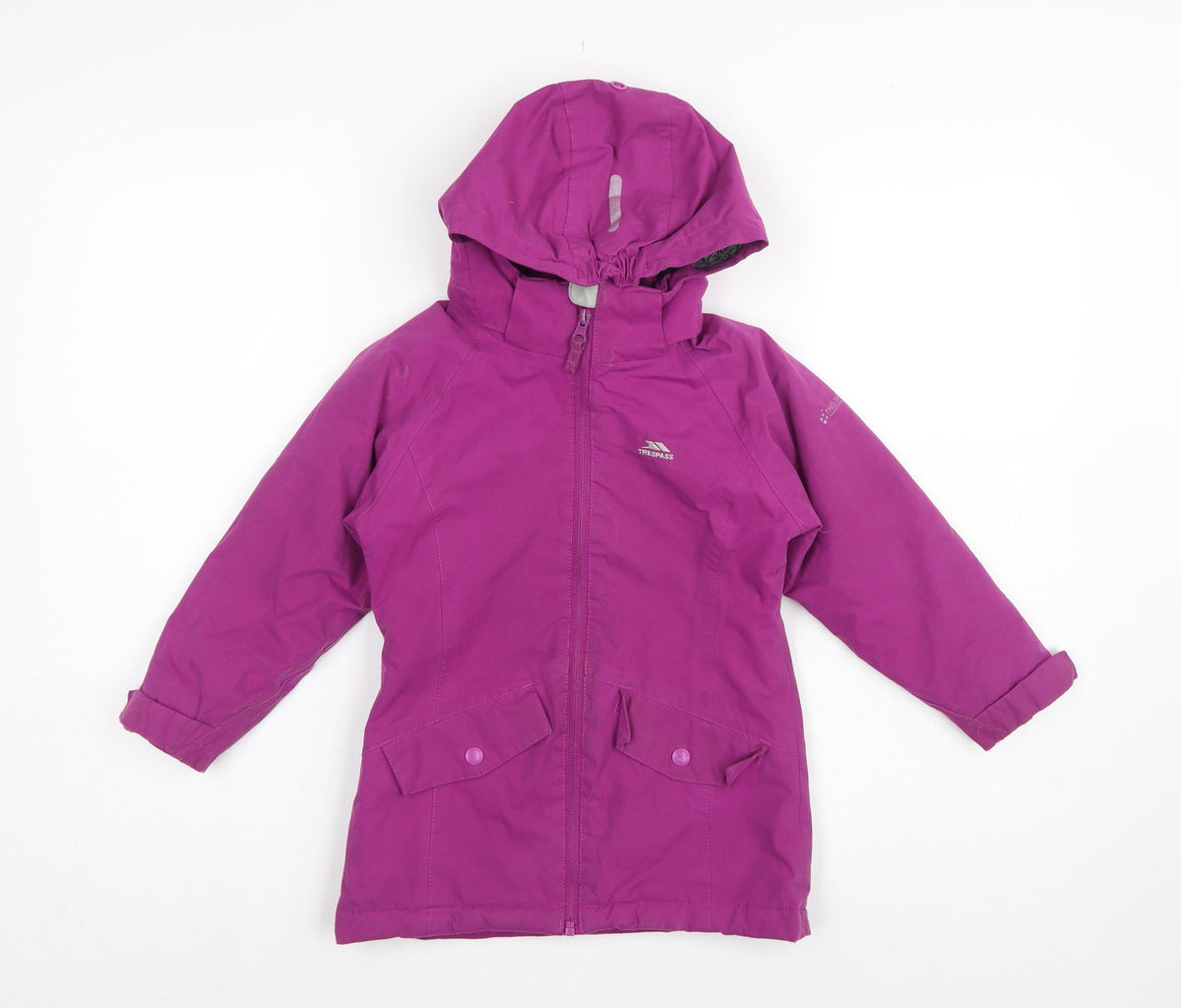 Trespass Girls Purple 3-4 Years Parka Coat Waterproof Hooded Fleece Lined
