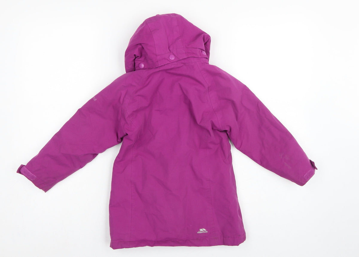 Trespass Girls Purple 3-4 Years Parka Coat Waterproof Hooded Fleece Lined