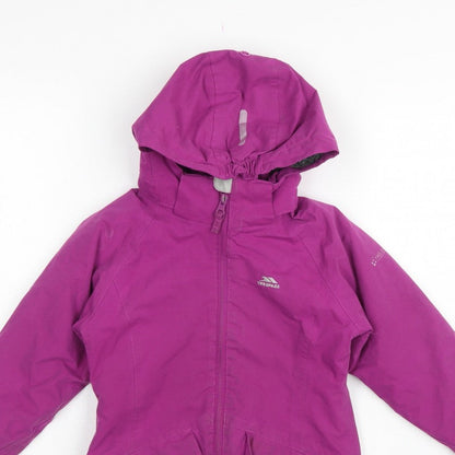 Trespass Girls Purple 3-4 Years Parka Coat Waterproof Hooded Fleece Lined
