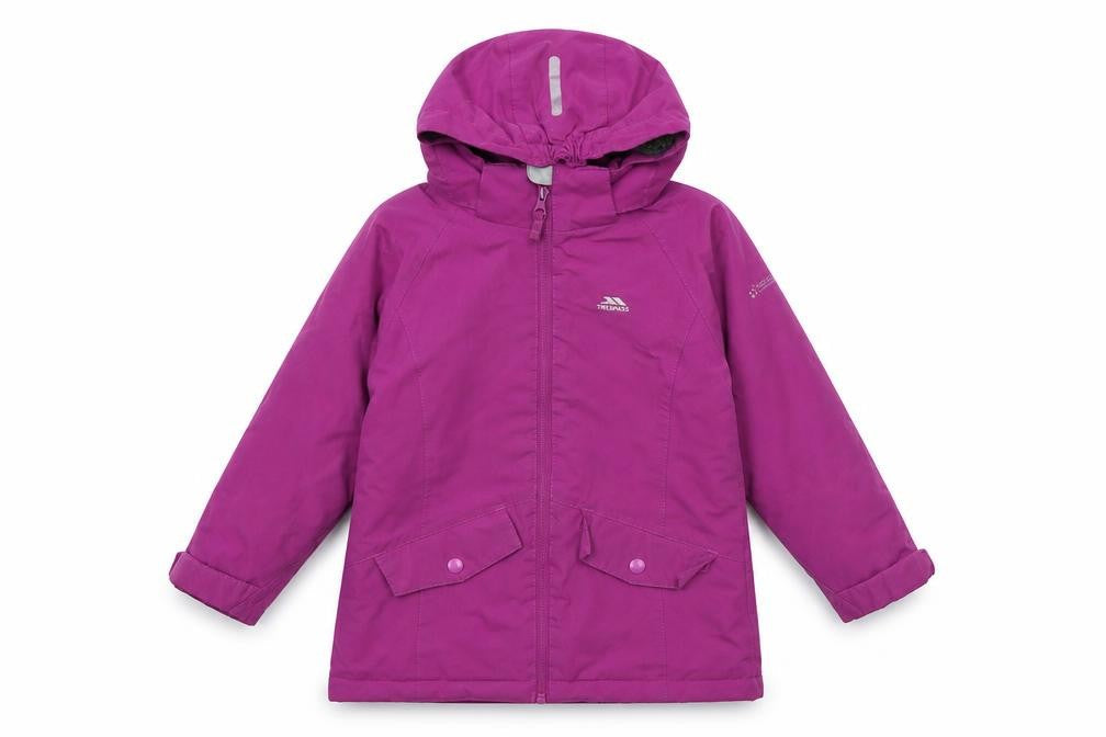 Trespass Girls Purple 3-4 Years Parka Coat Waterproof Hooded Fleece Lined