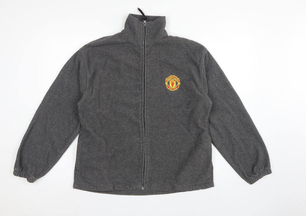 Manchester United Men’s Grey S Fleece Full Zip Football Jacket