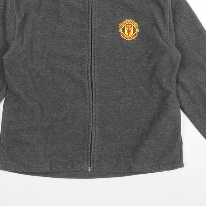 Manchester United Men’s Grey S Fleece Full Zip Football Jacket