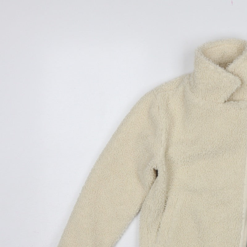 Threadgirls Girls Ivory 7-8 Years Teddy Fleece Zip Jacket Collared
