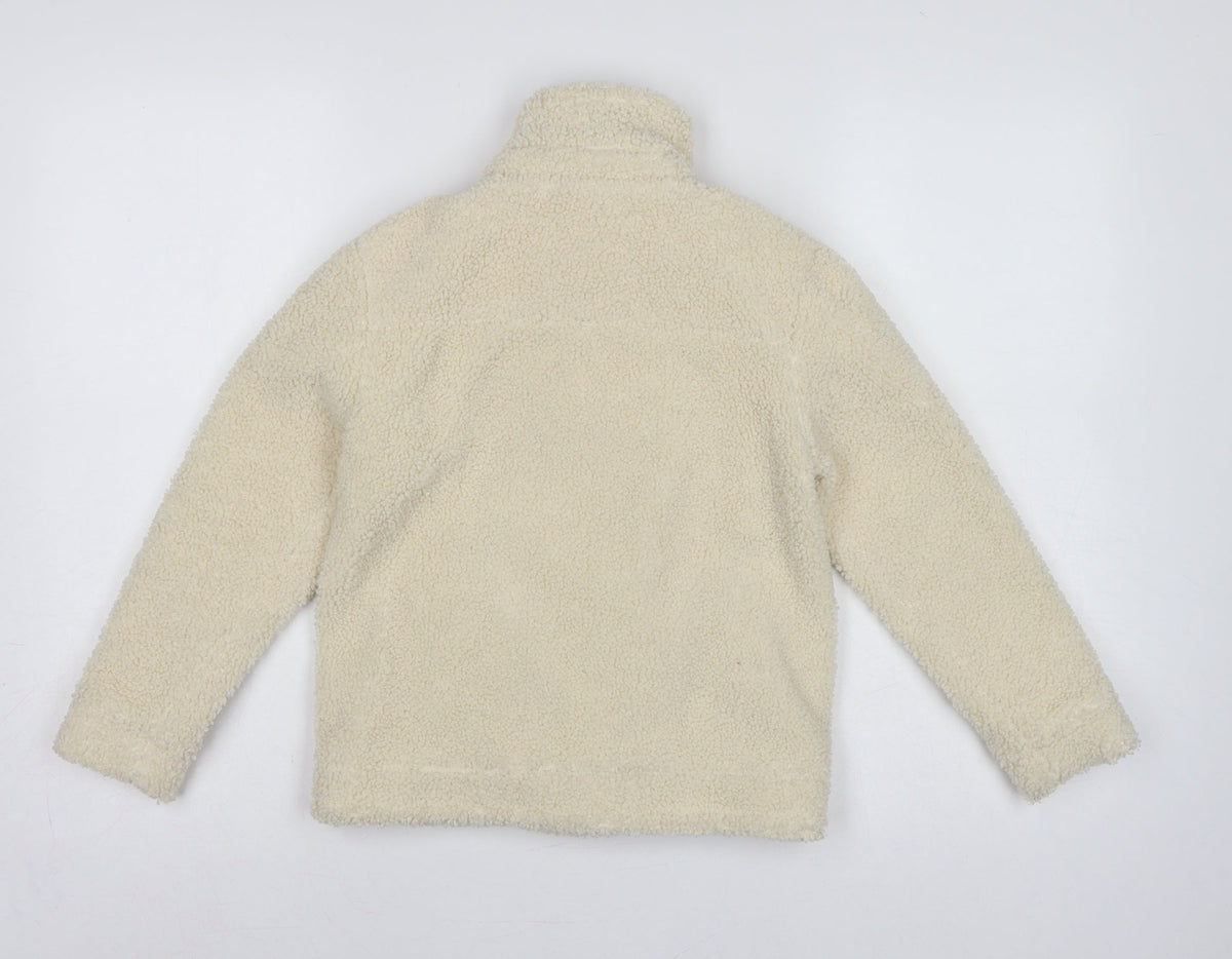 Threadgirls Girls Ivory 7-8 Years Teddy Fleece Zip Jacket Collared