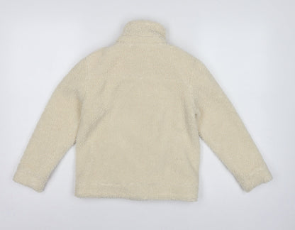 Threadgirls Girls Ivory 7-8 Years Teddy Fleece Zip Jacket Collared