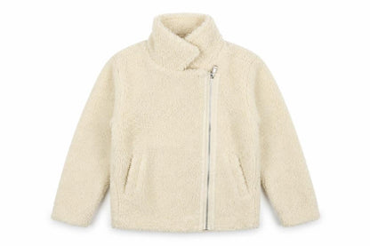 Threadgirls Girls Ivory 7-8 Years Teddy Fleece Zip Jacket Collared