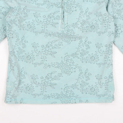 Joules Girls Blue Floral XL 10-11 Years Quarter Zip Pullover Sweatshirt