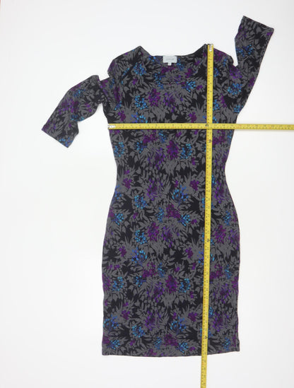 Jigsaw Women’s Black Floral UK 12 Knee Length Pencil Dress