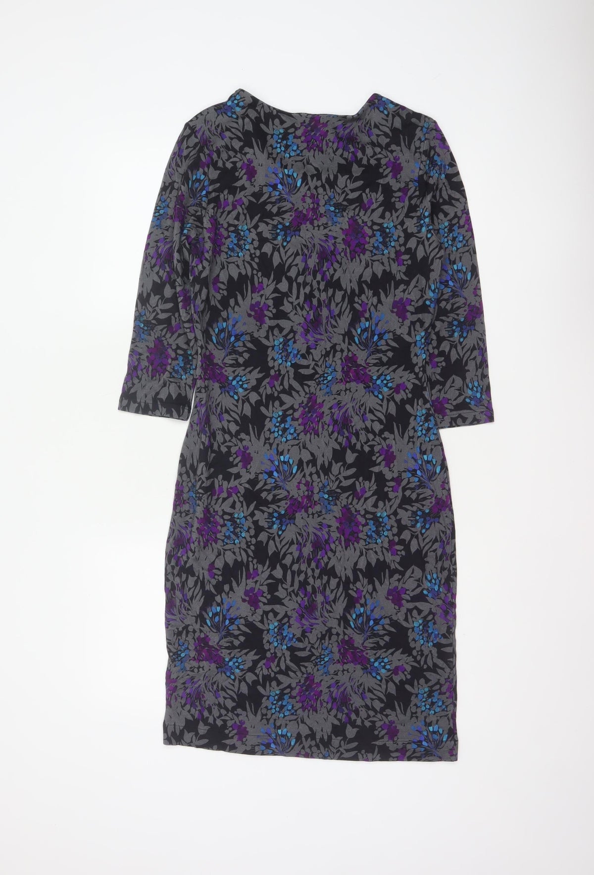 Jigsaw Women’s Black Floral UK 12 Knee Length Pencil Dress