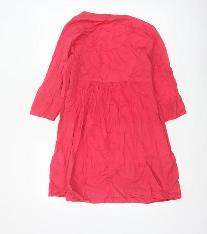 Phase Eight Women Pink UK 12 Knee Length Beaded V-Neck Dress