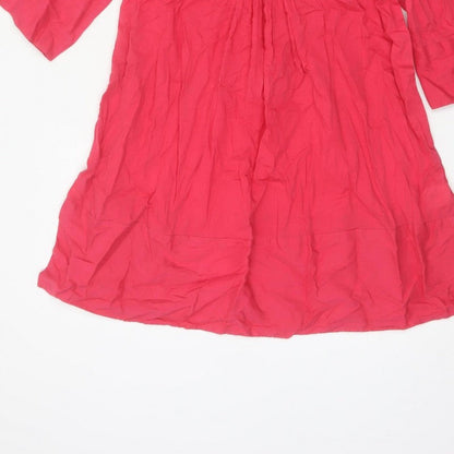Phase Eight Women Pink UK 12 Knee Length Beaded V-Neck Dress