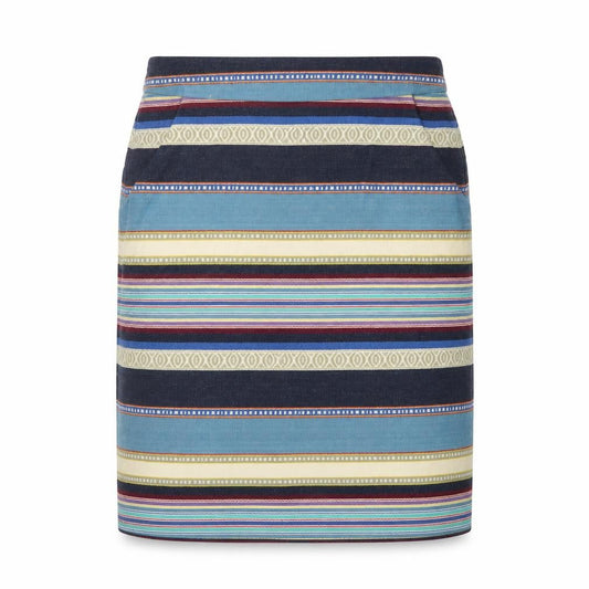 White Stuff Women Multicoloured UK 10 Striped Pencil Knee Skirt Pockets