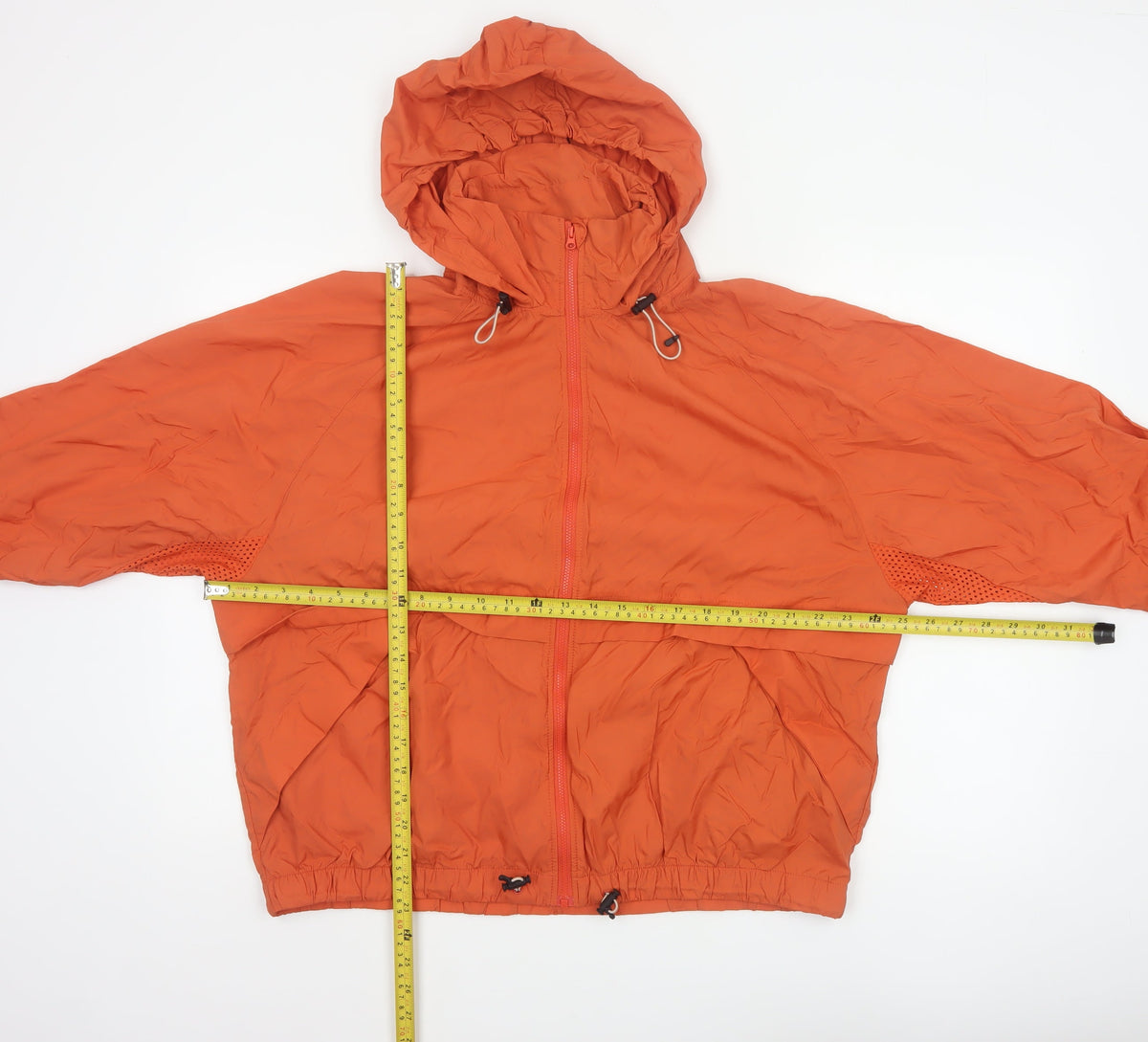 H&M Sport Womens Orange UK 16 Hooded Windbreaker Lightweight Jacket