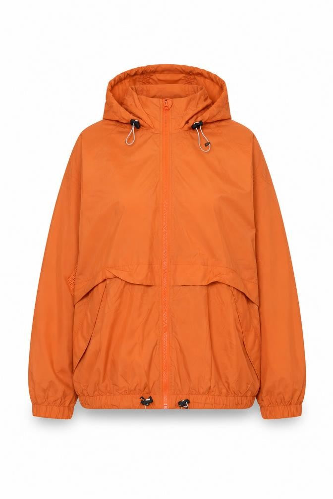 H&M Sport Womens Orange UK 16 Hooded Windbreaker Lightweight Jacket