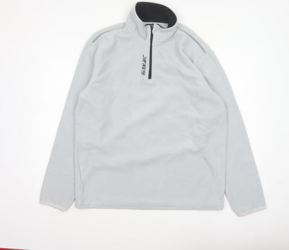 Atlas For Men Grey L 1/4 Zip Fleece Pullover Sweatshirt Outdoor