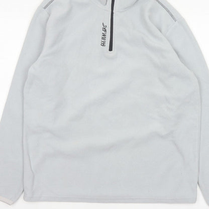 Atlas For Men Grey L 1/4 Zip Fleece Pullover Sweatshirt Outdoor