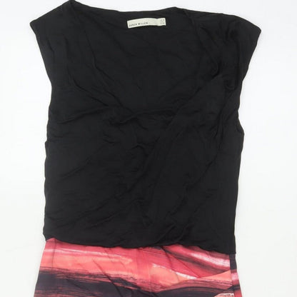 Karen Millen Women Black Pink UK 10 Midi Sheath Party Dress