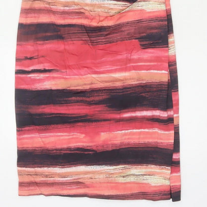 Karen Millen Women Black Pink UK 10 Midi Sheath Party Dress