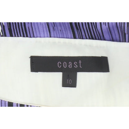 Coast Women Purple Size 10 Knee Length Sheath Dress Geometric Tie Waist