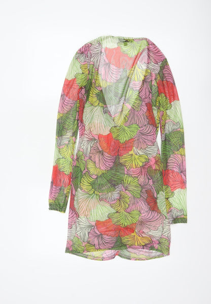 Missguided Women Multicoloured Floral Mesh Wrap Dress UK 12