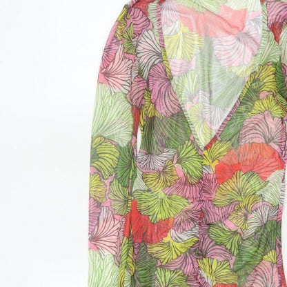 Missguided Women Multicoloured Floral Mesh Wrap Dress UK 12