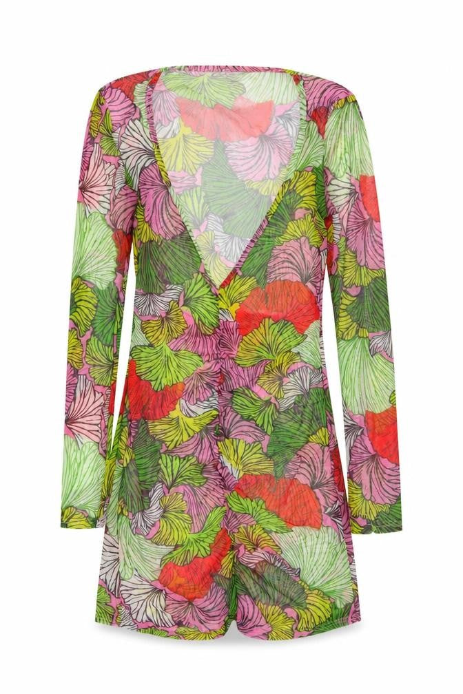 Missguided Women Multicoloured Floral Mesh Wrap Dress UK 12