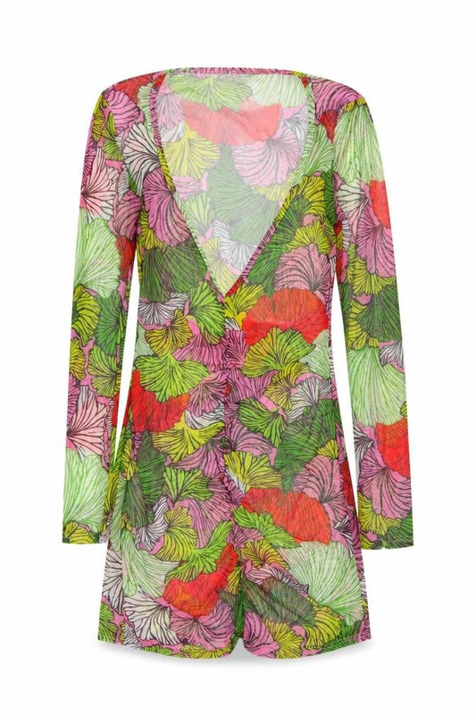 Missguided Women Multicoloured Floral Mesh Wrap Dress UK 12