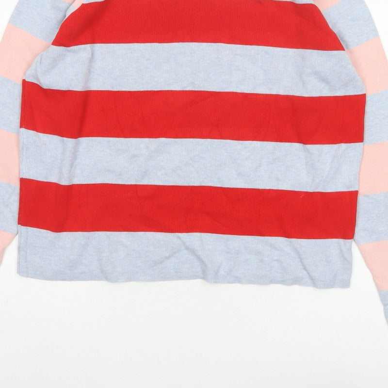 Marks and Spencer Women Red Grey Pink Striped Pullover Jumper UK 18
