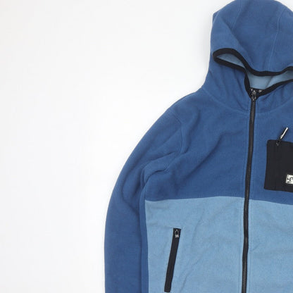 Saltrock Boys Blue 13 Years Full Zip Hooded Fleece Hoodie Colourblock