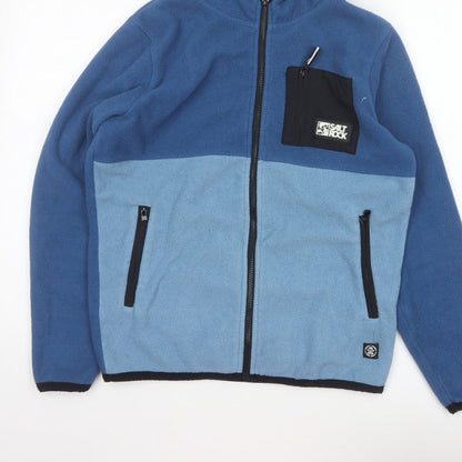 Saltrock Boys Blue 13 Years Full Zip Hooded Fleece Hoodie Colourblock