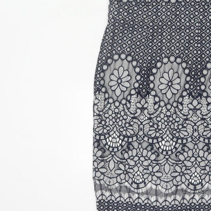 Phase Eight Women Blue UK 10 Floral Lace Pencil Knee Dress
