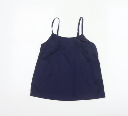 M&Co Women Blue Size 10 Petite Camisole Adjustable Strap Tank Top
