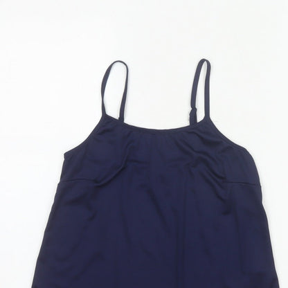 M&Co Women Blue Size 10 Petite Camisole Adjustable Strap Tank Top